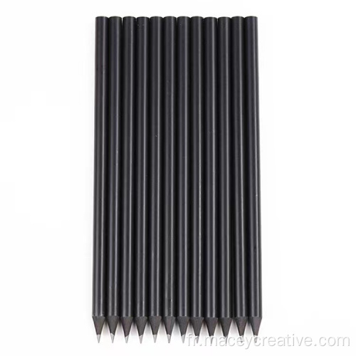 Crayons de couleur noire en bois